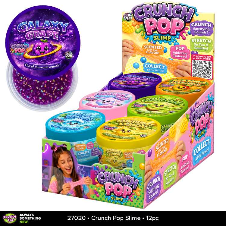 Fun Doh Crunch Pop Color Sensory Squishy Slime - 12/Display