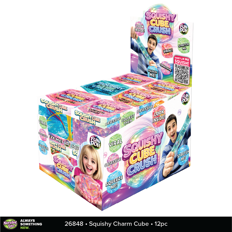 Fun Doh Squishy Cube Crush Fidget Toy Variety