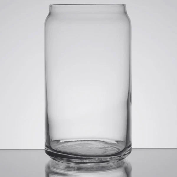 Glass Can - with Lid and Straw