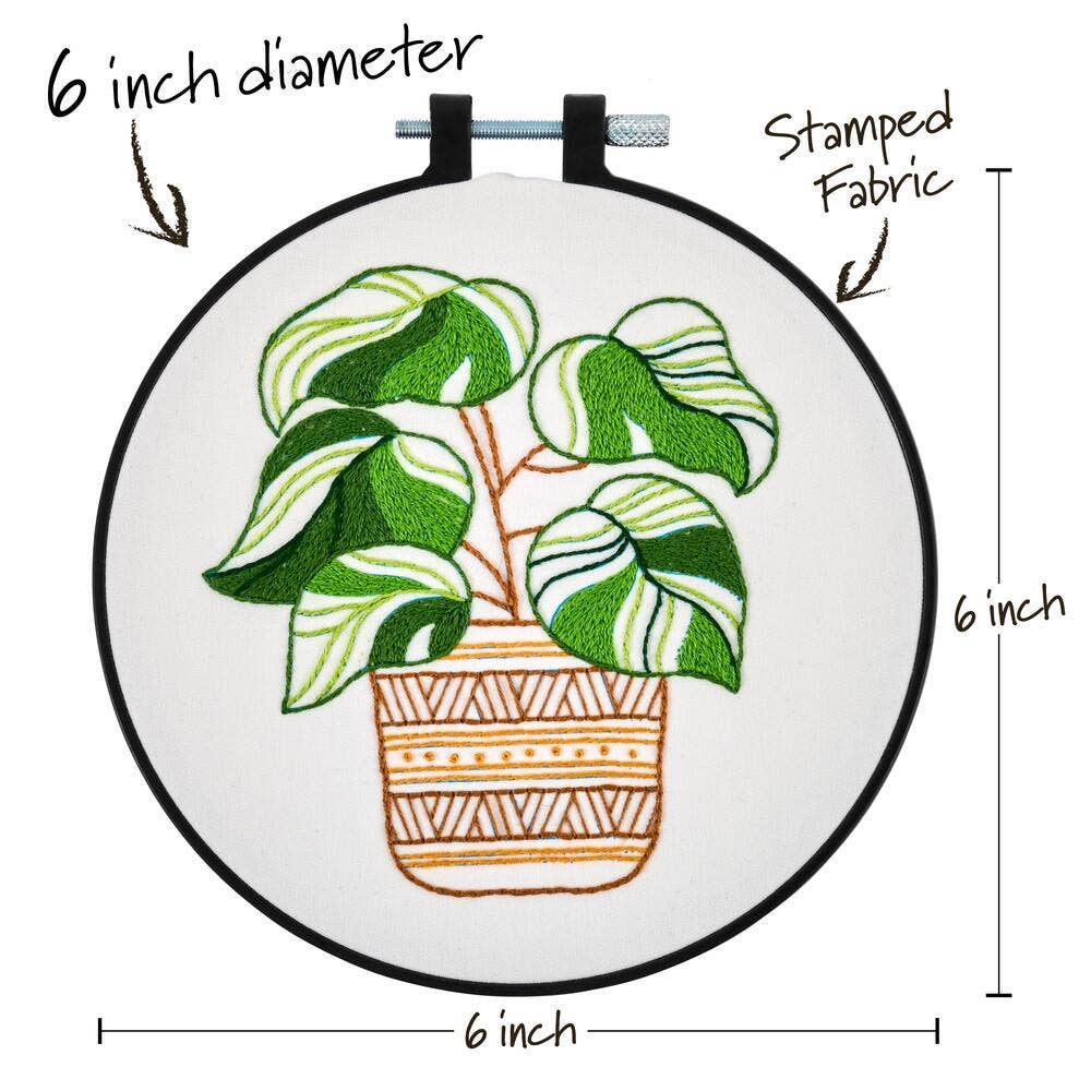 Bucilla® Stamped Embroidery Kit - Potted Beauty 6"