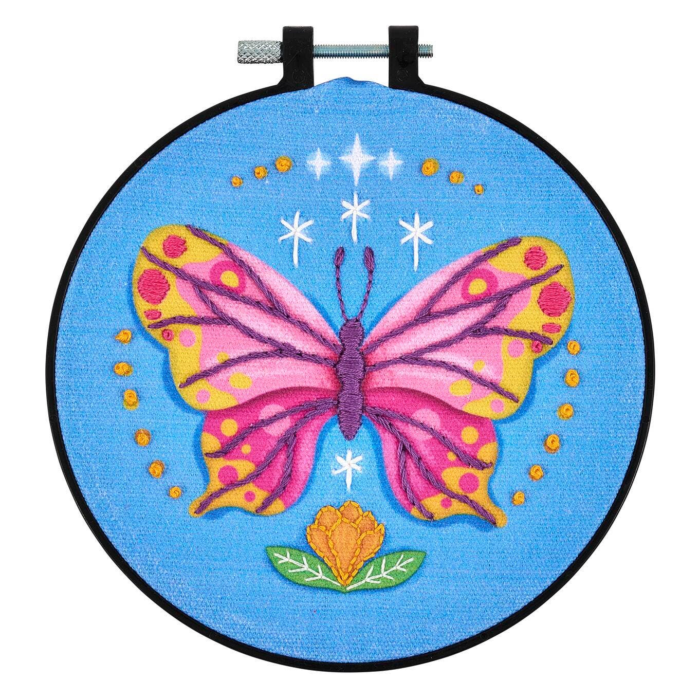Bucilla ® Stamped Embroidery Kit - Energetic Butterfly 6"
