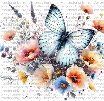 ANM 119 Pale Butterfly with Flowers