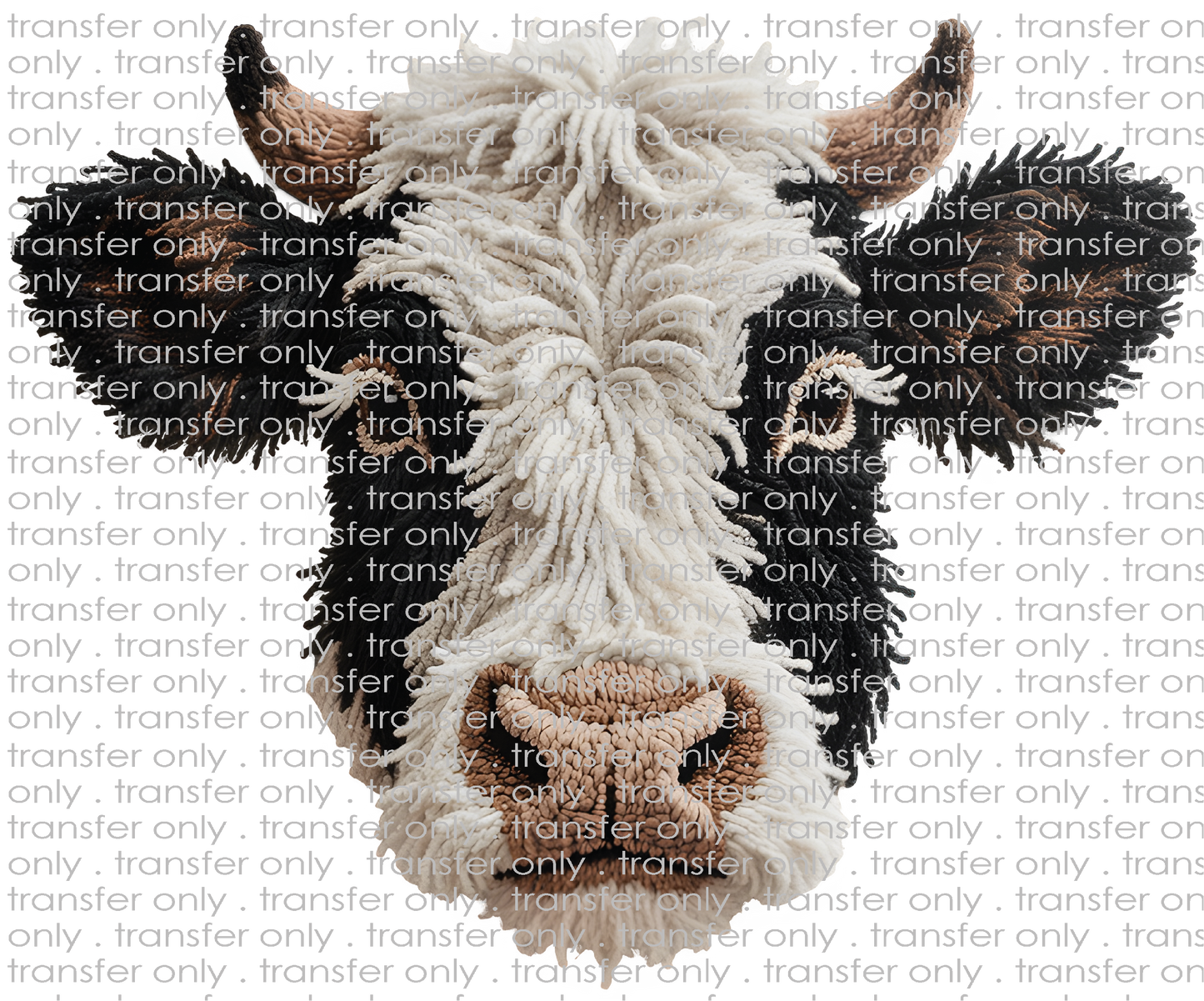 ANM 126 Black and White Cow Faux Crochett