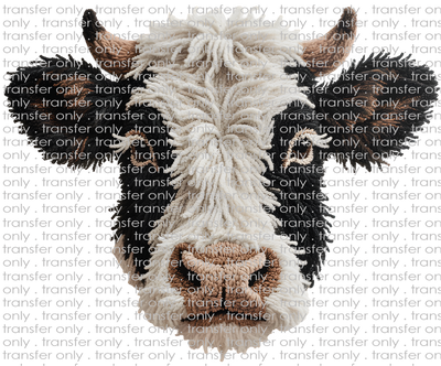 ANM 126 Black and White Cow Faux Crochett