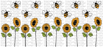 ANM UV 137 Bees and Sunflowers UV DTF 16oz Wrap