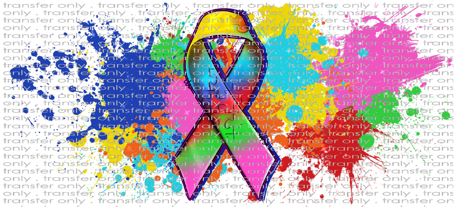 AWR 100 Autism Ribbon UV DTF 16oz Wrap