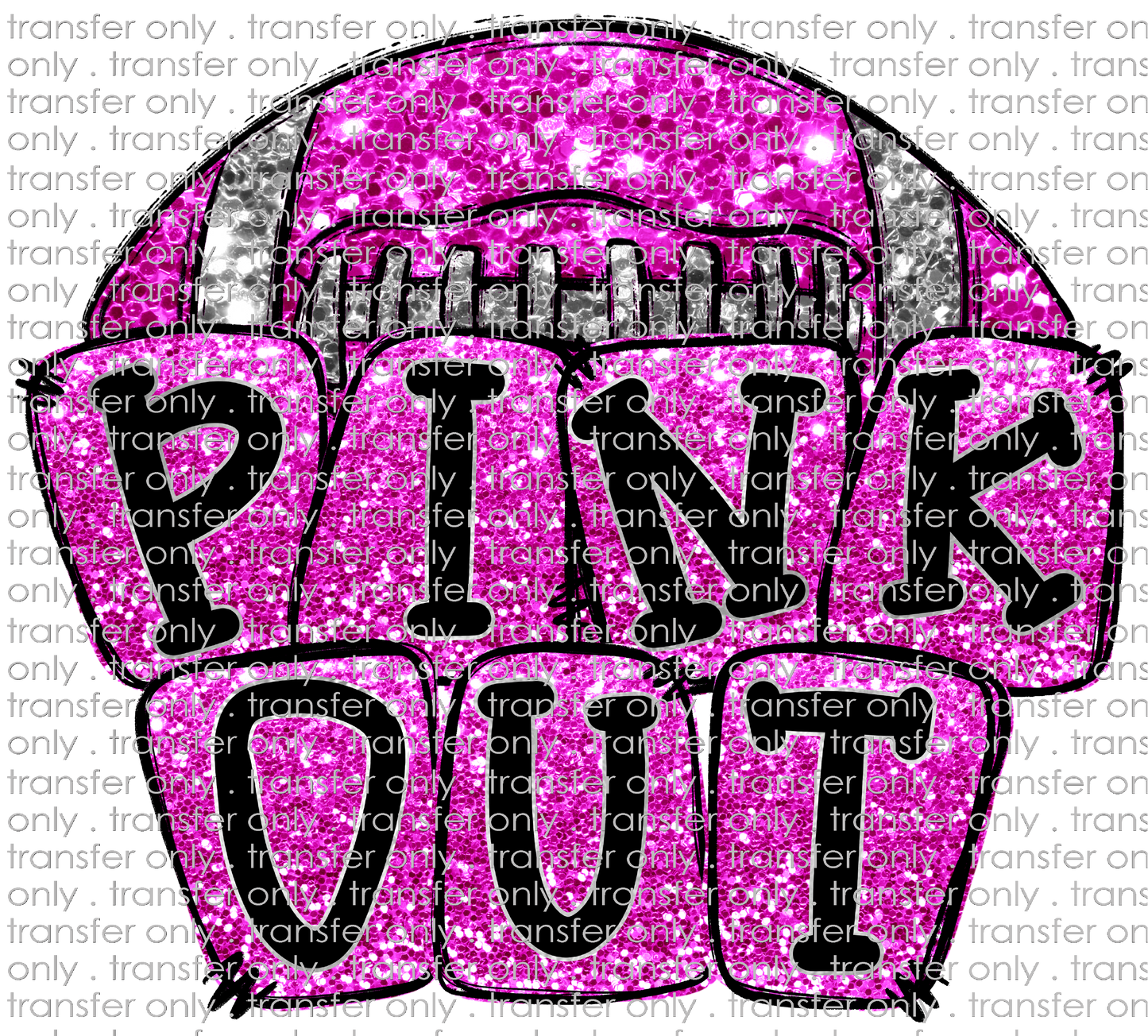 AWR 185 Pink Out Faux Glitter Football