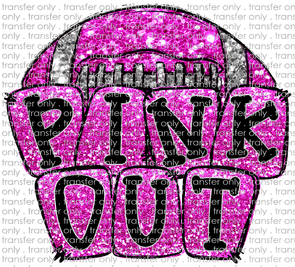 AWR 185 Pink Out Faux Glitter Football