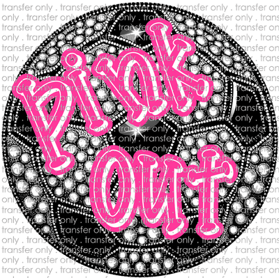 AWR 230 Faux Rhinestone Soccer Pink Out