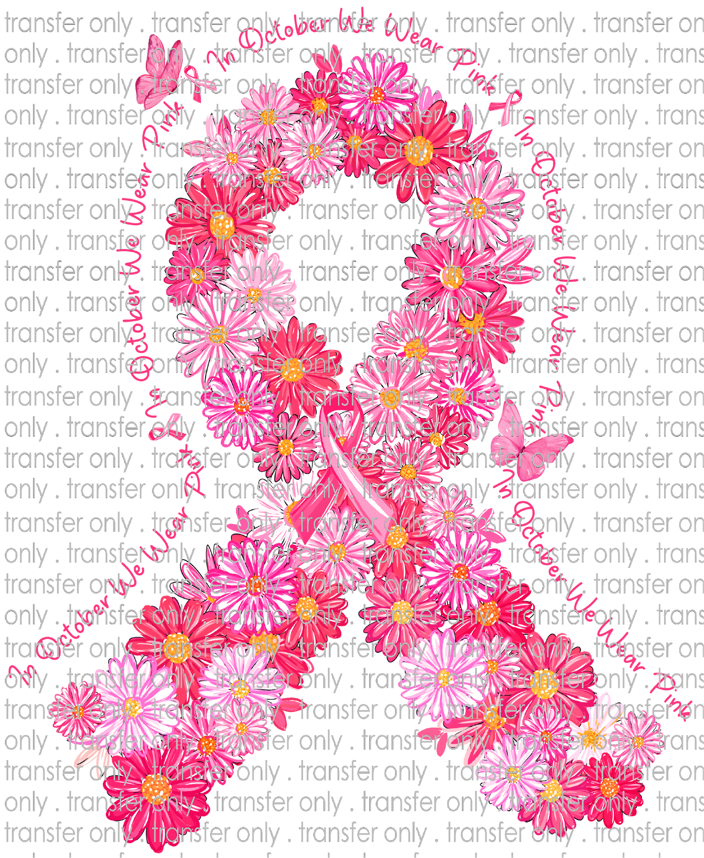 **HAPPY HOUR**AWR 241 Breast Cancer Ribbon Floral