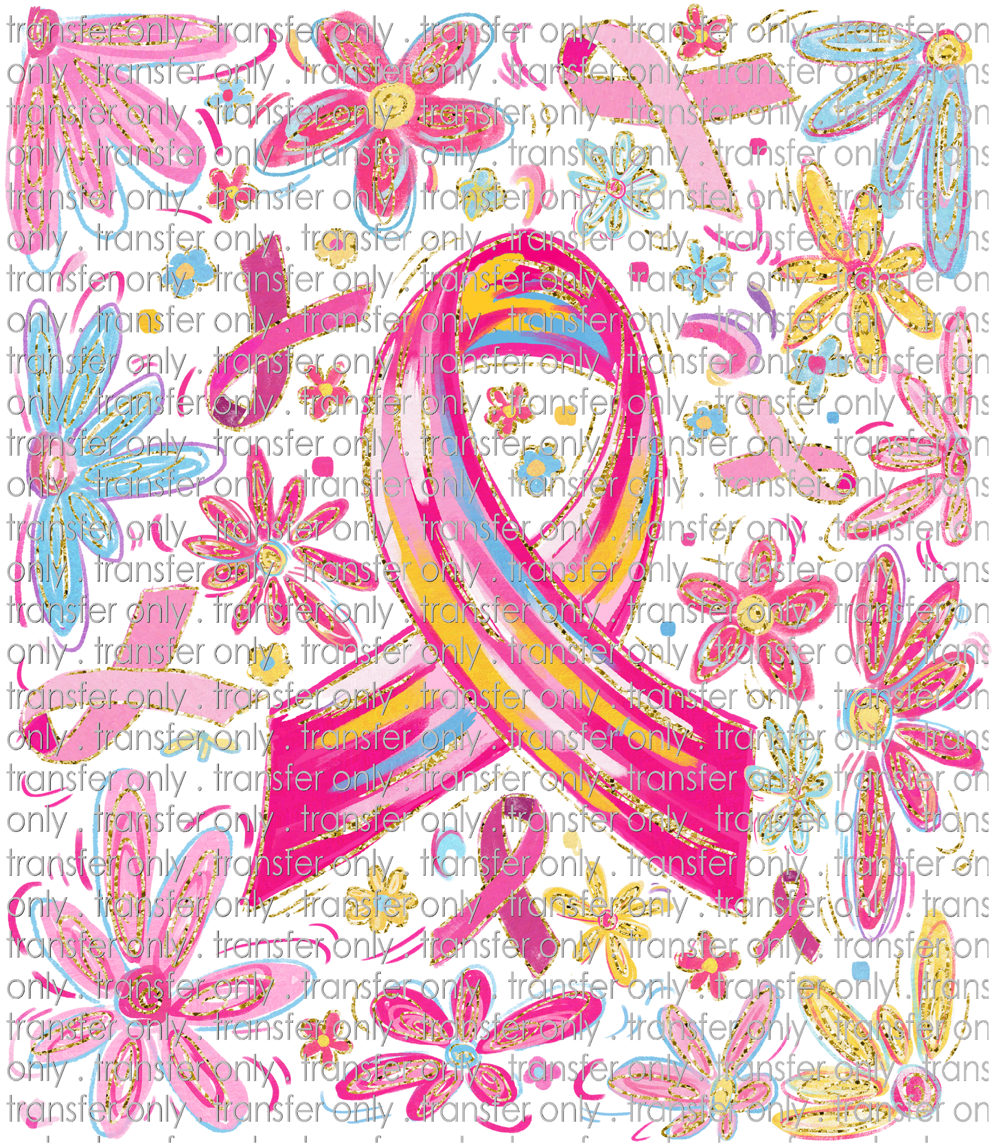 AWR 242 Breast Cancer Ribbon with Flowers