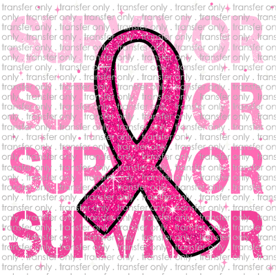 AWR 256 Survivor Faux Glitter Ribbon