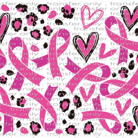 AWR UV 108 Breast Cancer Awareness Ribbons and Leopard UV DTF 16oz Wrap