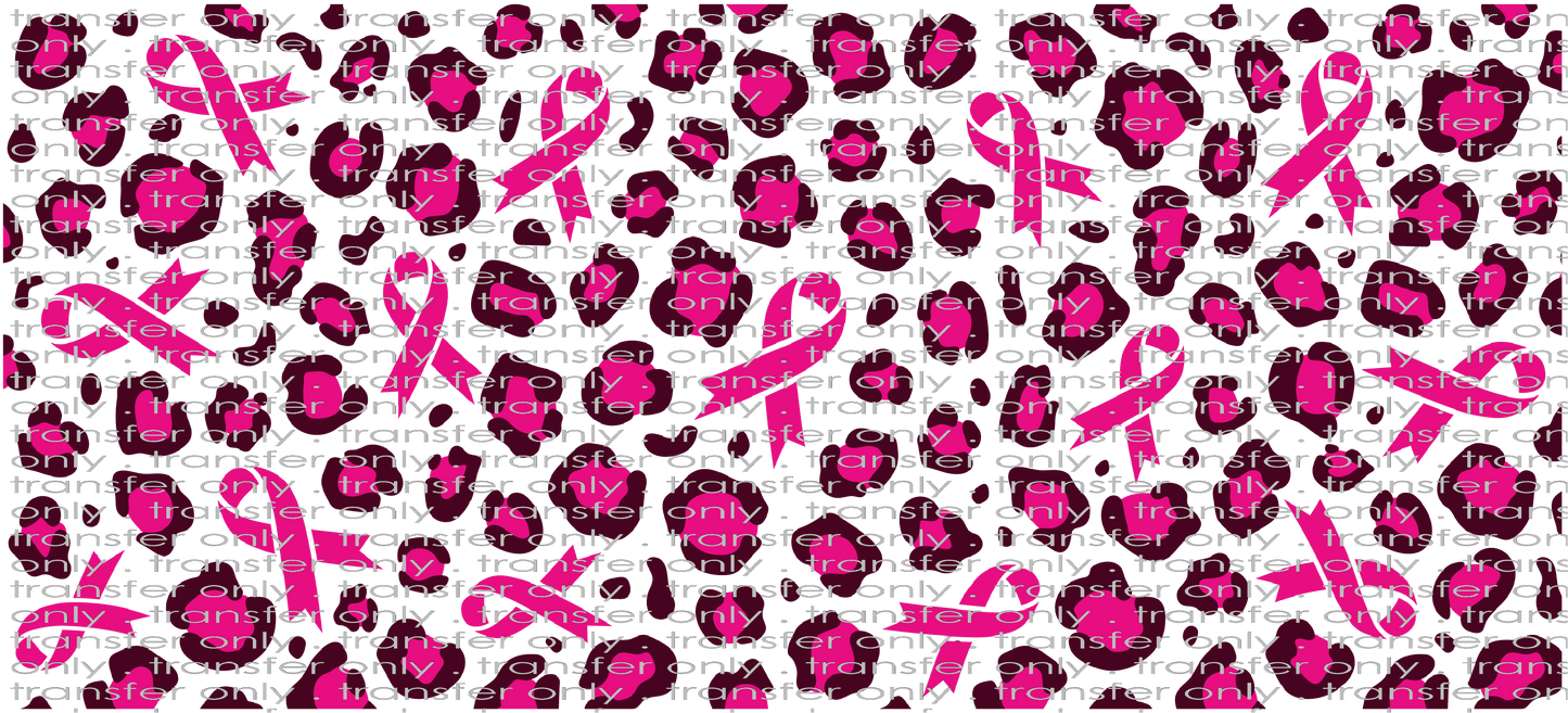 AWR UV 109 Breast Cancer Awareness Smal Ribbons and Leopard UV DTF 16oz Wrap