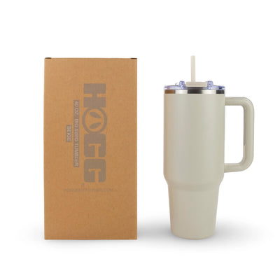 Beige -40oz Powder Coated Big Swig Tumbler-HOGG