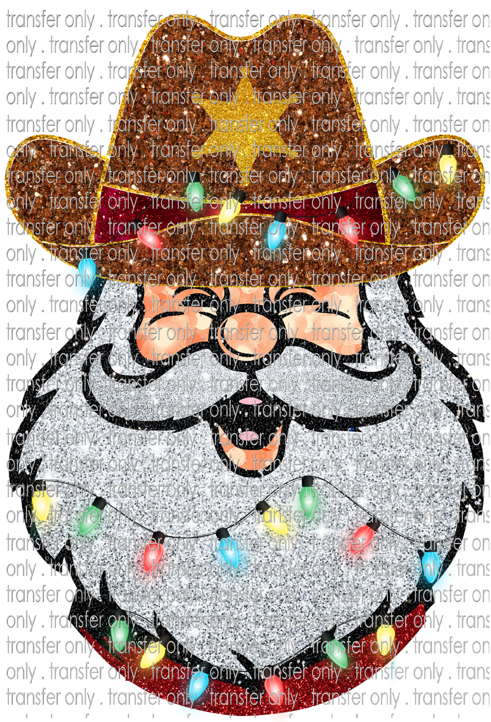CHR 1000 Cowboy Santa Faux Glitter