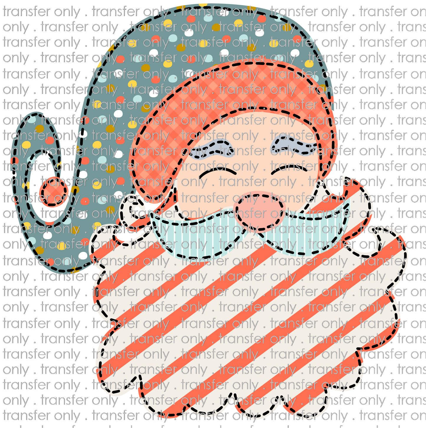 CHR 1016 Whimsy Santa Striped Beard