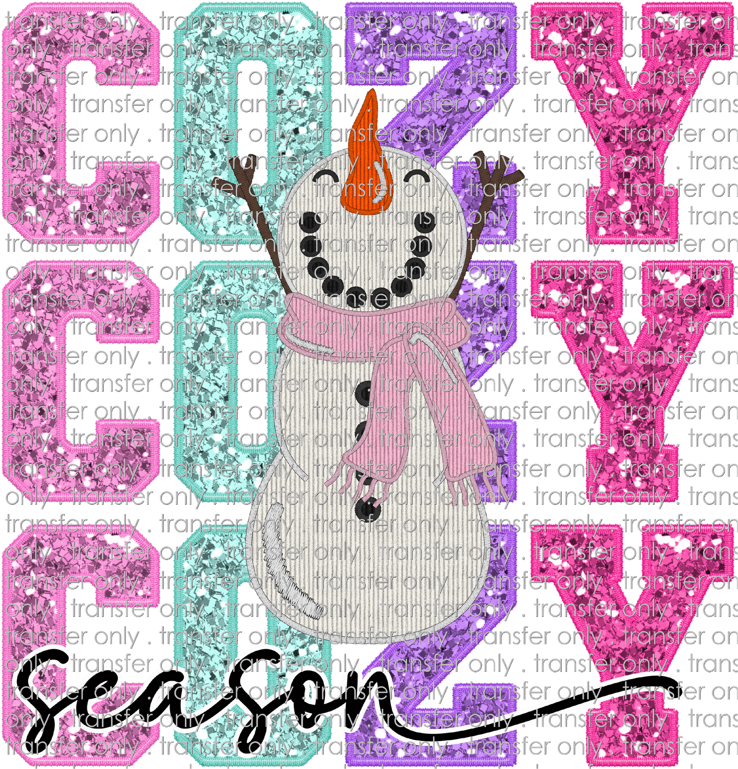 CHR 1022 Cozy Season Snowman Faux Glitter