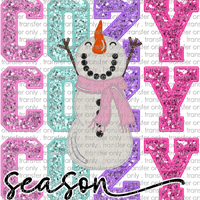 CHR 1022 Cozy Season Snowman Faux Glitter