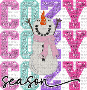 CHR 1022 Cozy Season Snowman Faux Glitter
