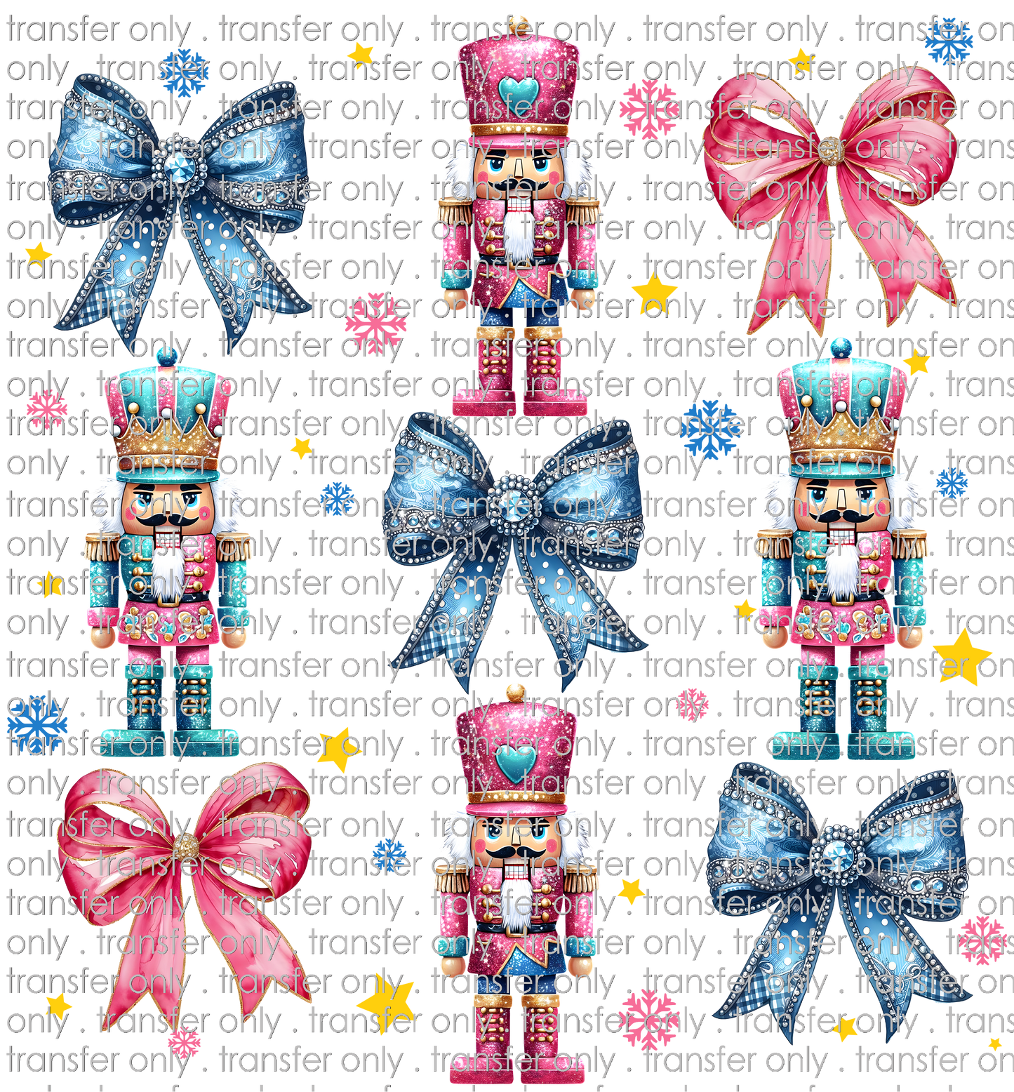 CHR 1126 Blue and Pink Bows with  Nutcracker