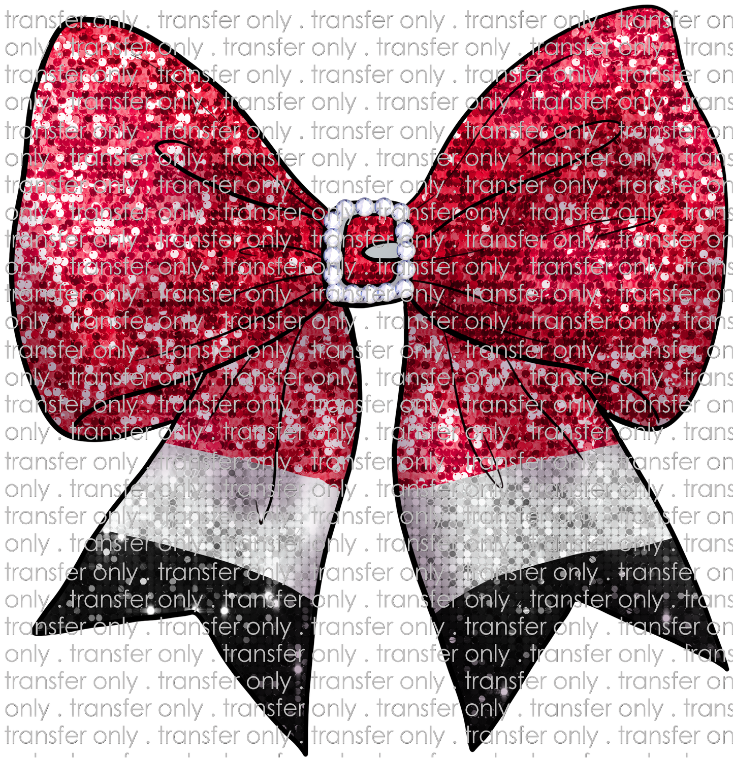 CHR 1139 Santa Bow Faux Glitter