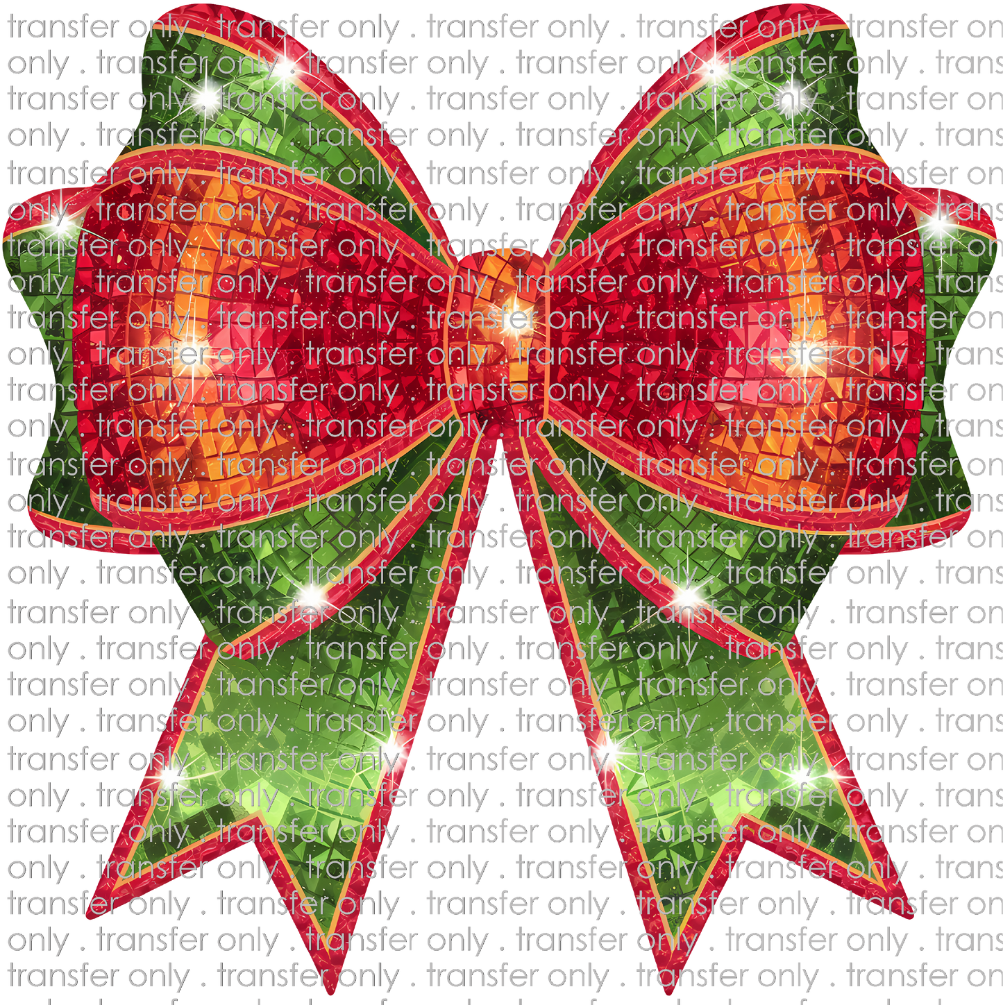 CHR 1140 WM Red and Green Disco Bow