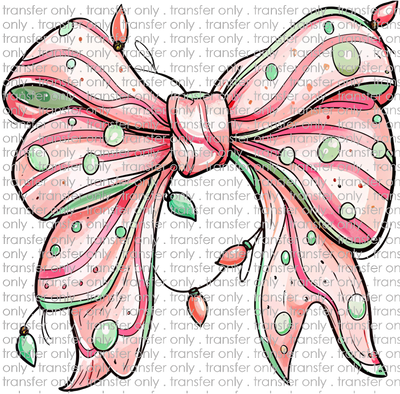 CHR 1151 Pink and Green Bow with Lights