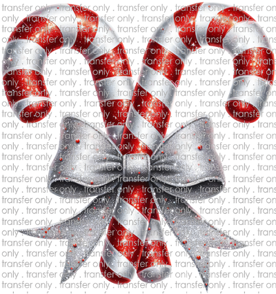 CHR 1160 Candy Canes with Silver Bow