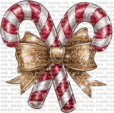 CHR 1164 Candy Cane with Gold Bow