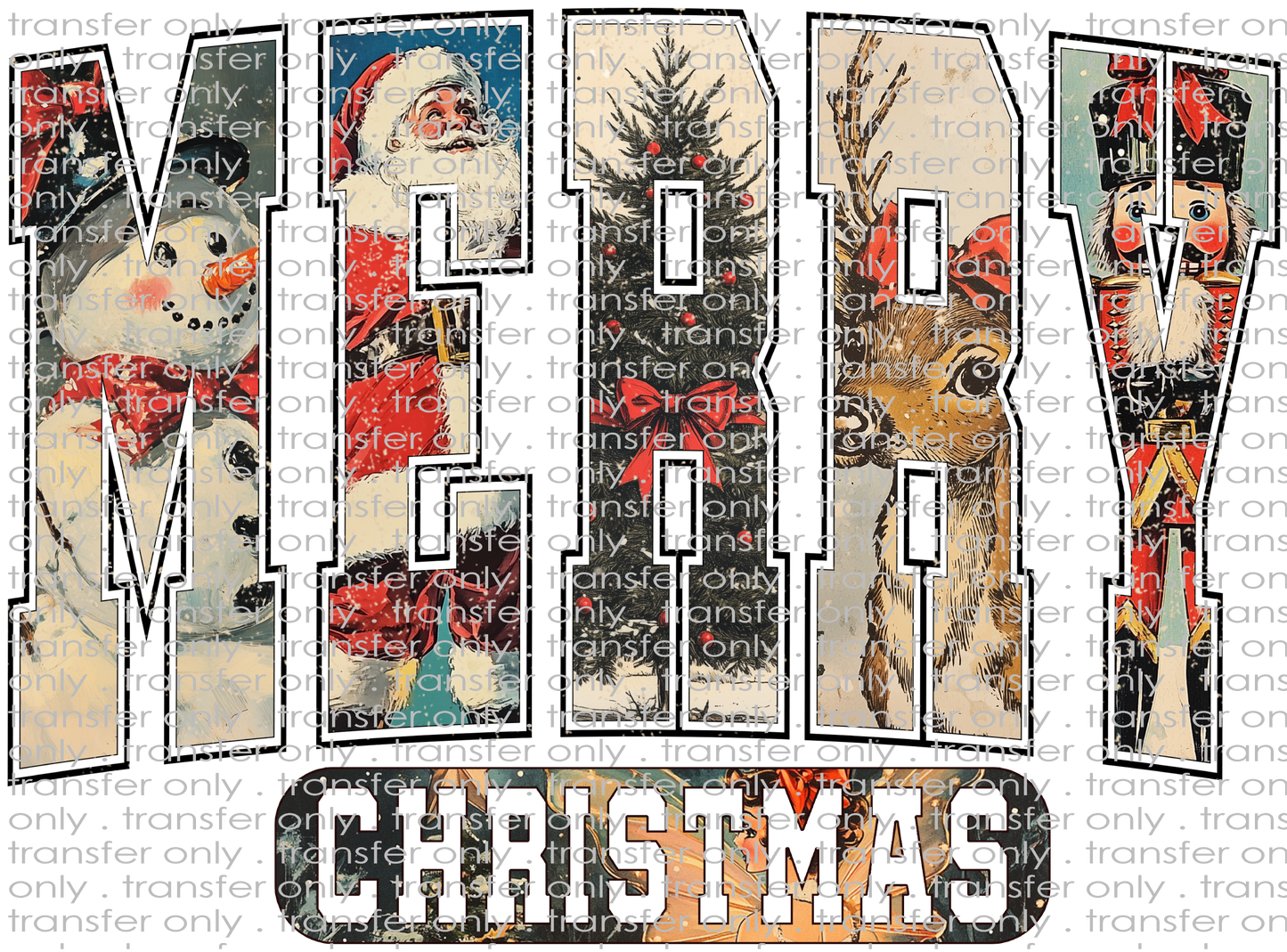 CHR 1209 Merry Christmas Retro Traditional Characters