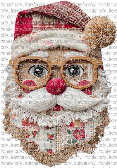 CHR 1280 Patchwork Floral Fabric Santa