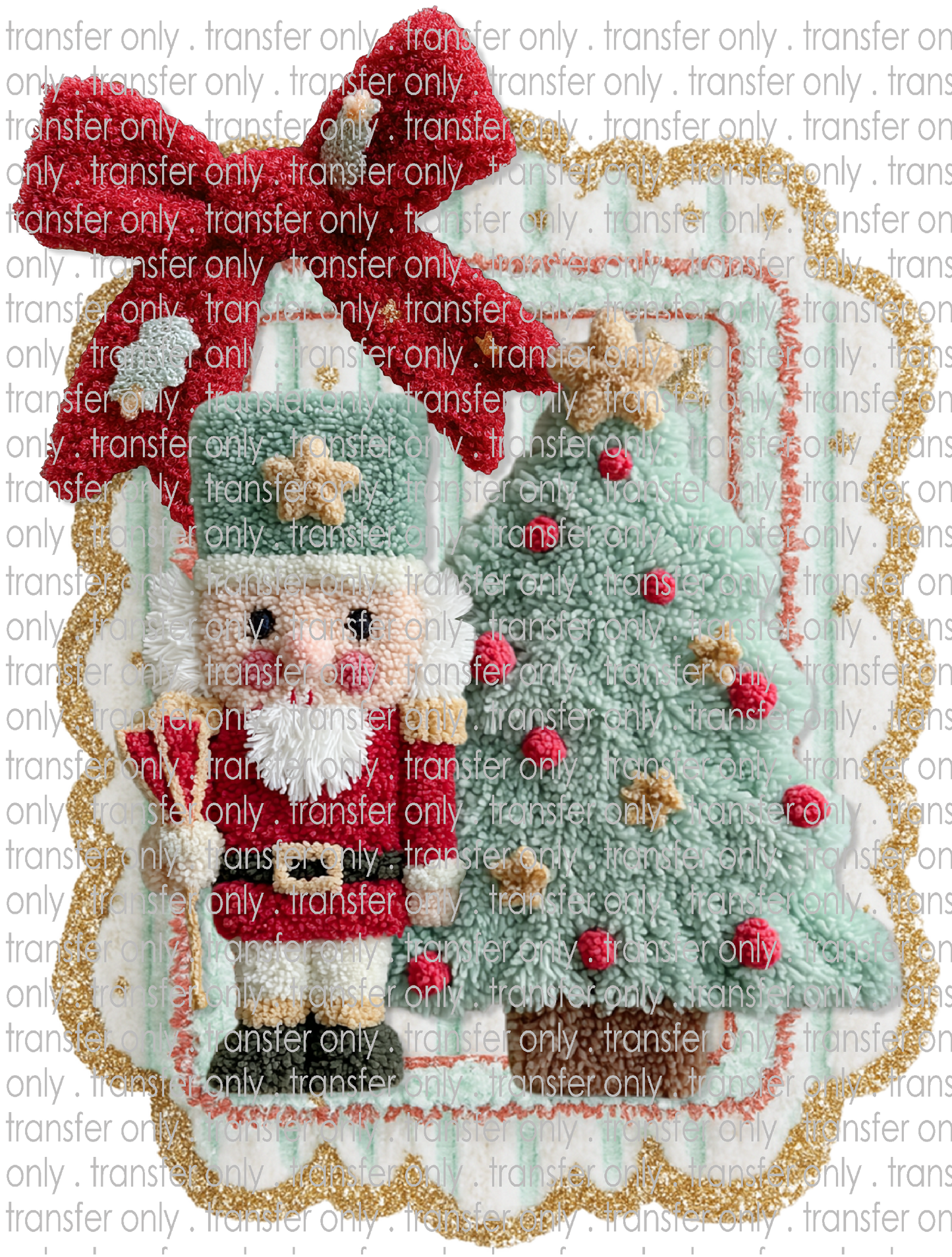 CHR 1291 Faux Crochet Nutcracker Next to Tree