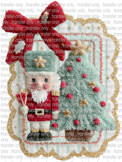 CHR 1291 Faux Crochet Nutcracker Next to Tree