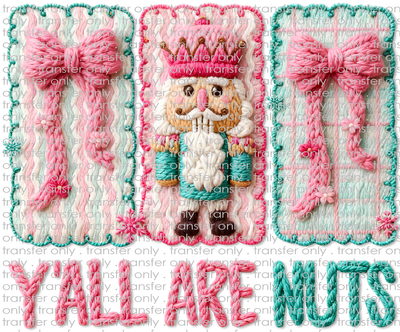 CHR 1295 Y'all Are Nuts Faux Crochet