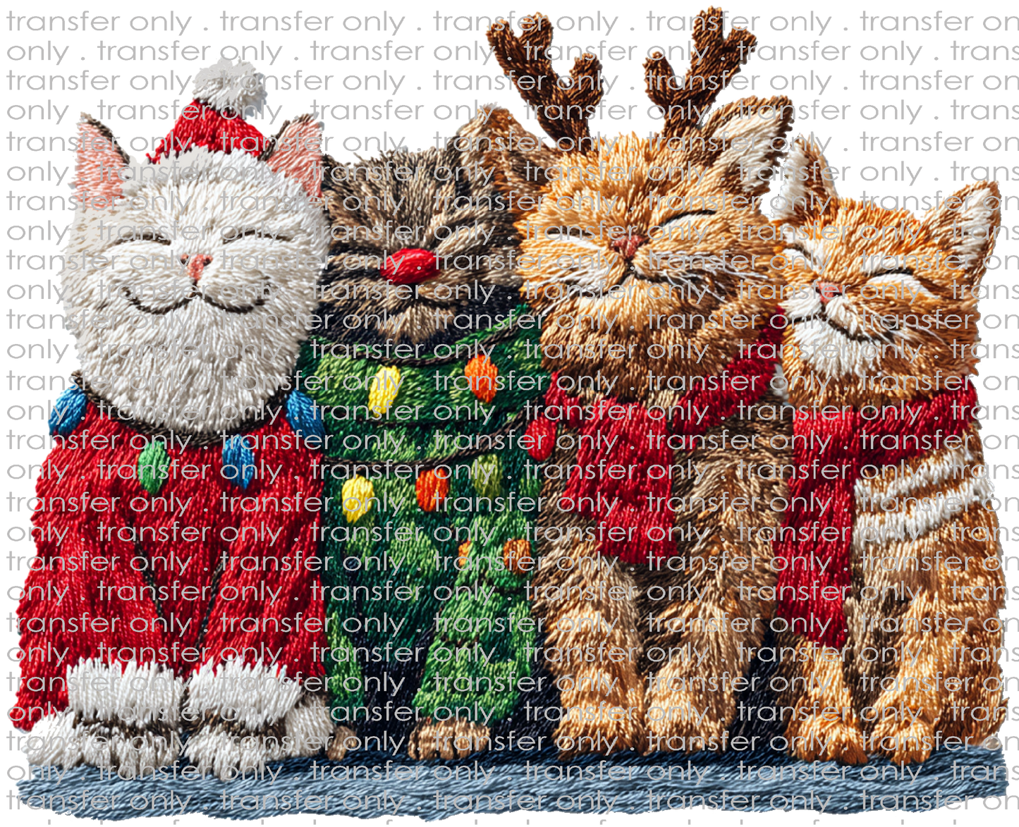 CHR 1304 Christmas Cats Faux Yarn