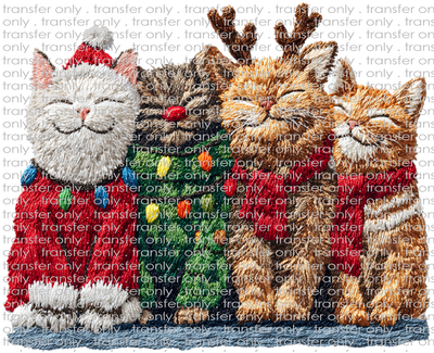 CHR 1304 Christmas Cats Faux Yarn