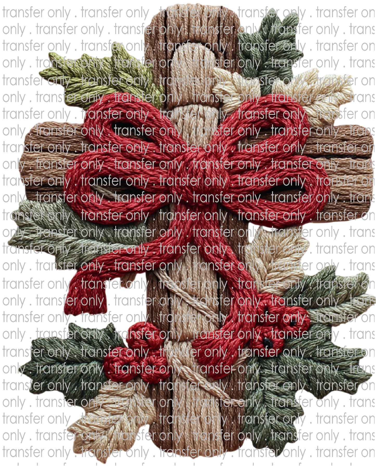 CHR 1309 Cross with Poinsettia