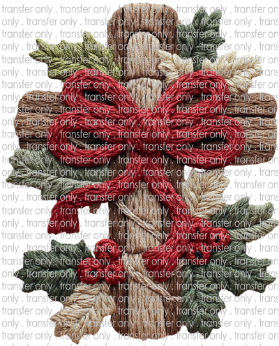 CHR 1309 Cross with Poinsettia