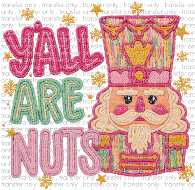 CHR 1317 Y'all Are Nuts Faux Crochett