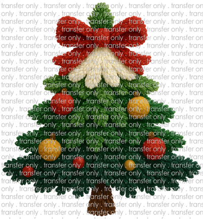 CHR 1318 Christmas Tree with Red Bow Faux Crochett