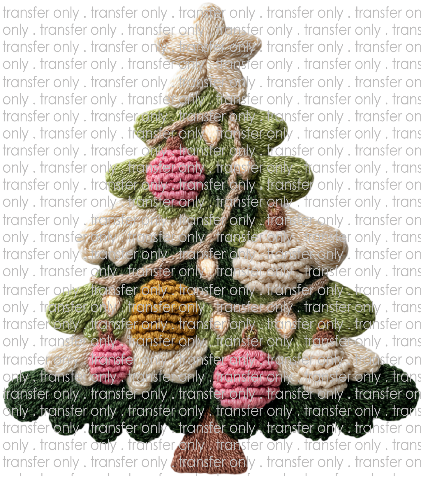 CHR 1319 Christmas Tree Pink Ornaments Faux Crochett