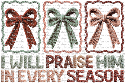 CHR 1321 I will Praise Him Bows Faux Crochett