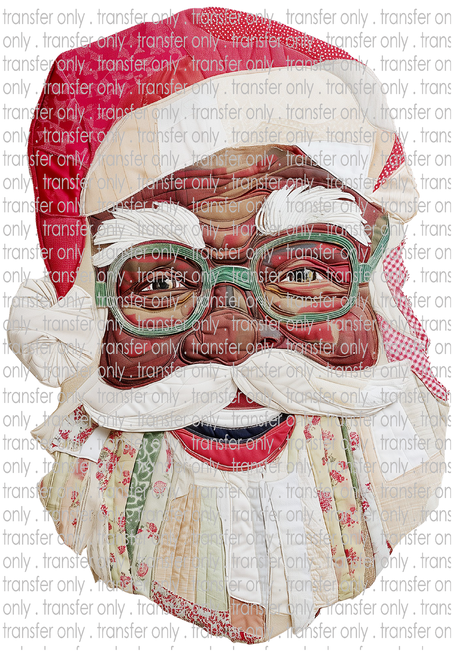 CHR 1354 PAtchwork Santa Faux Quilted