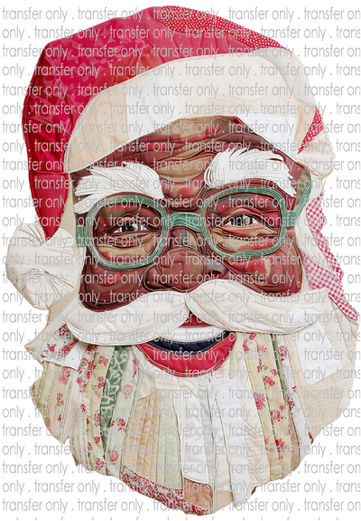 CHR 1354 PAtchwork Santa Faux Quilted