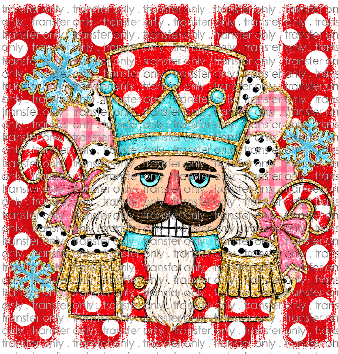 CHR 1368 Nutcracker with Red Stripe and Polka Dots