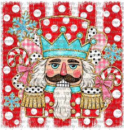 CHR 1368 Nutcracker with Red Stripe and Polka Dots