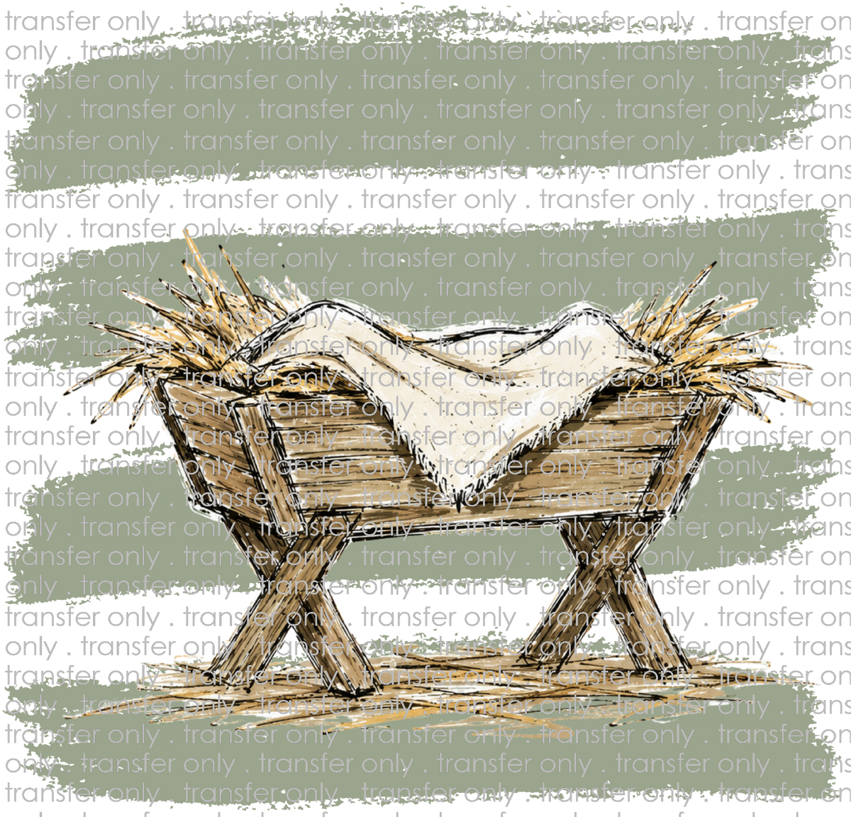 CHR 1402 Manger with lines in Sage