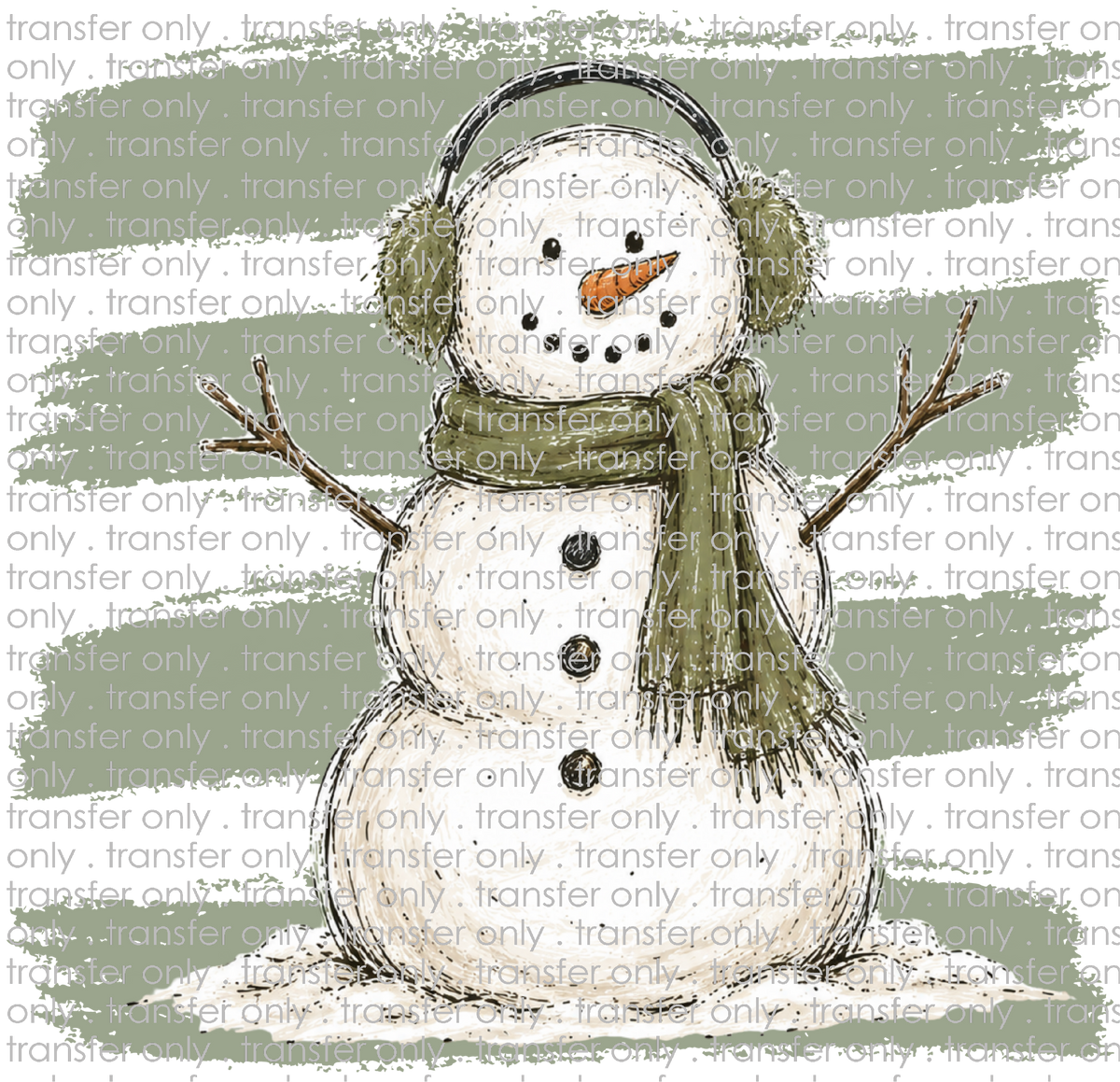 CHR 1403 Snowman with lines in Sage