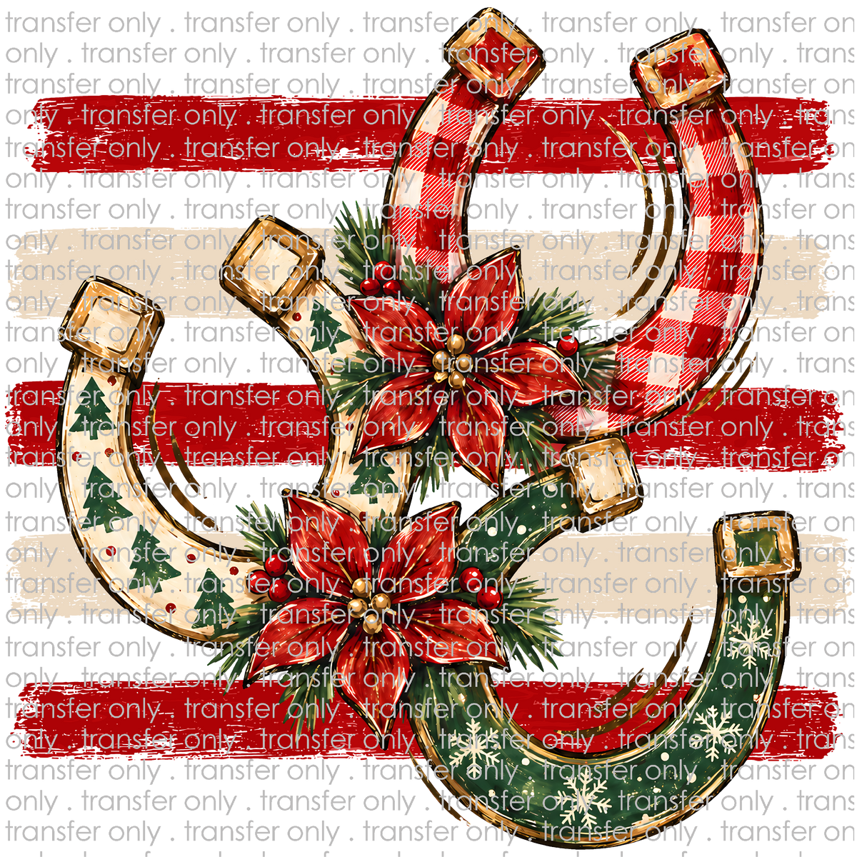 CHR 1414 Horse Shoes with Red and White Stripe